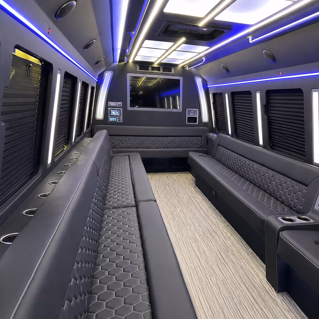 mount vernon 40 passenger party bus inside