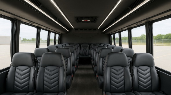 Interior of Charter Bus Company Mount Vernon's 25 Passenger Mini bus in Mount Vernon