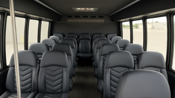 Interior of Charter Bus Company Mount Vernon's 28 Passenger Mini bus in Mount Vernon