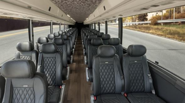 Interior of Charter Bus Company Mount Vernon's 35 Passenger Minibus in Mount Vernon