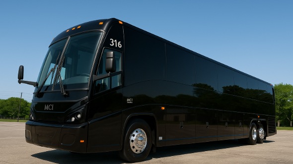 Exterior of Charter Bus Company Mount Vernon's 54 Passenger Charter Bus in Mount Vernon