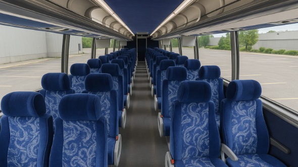 Interior of Charter Bus Company Mount Vernon's 55 Passenger Charter Bus in Mount Vernon
