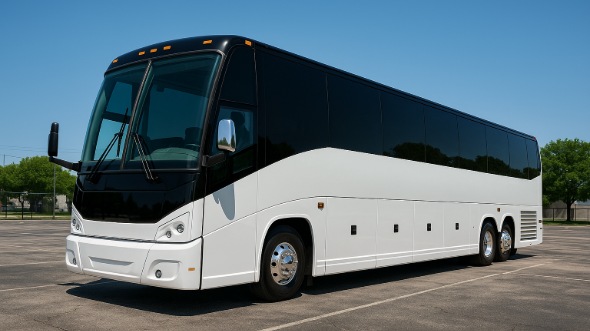 Exterior of Charter Bus Company Mount Vernon's 55 Passenger Charter Bus in Mount Vernon