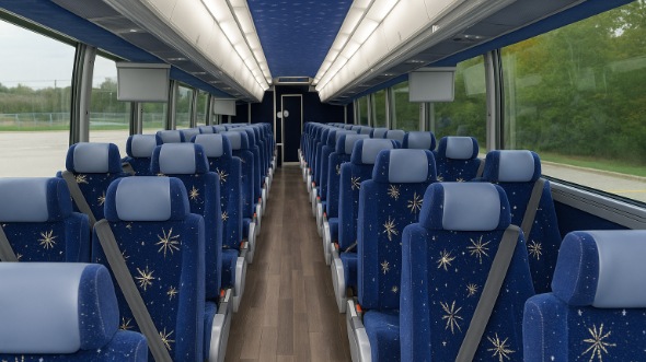 Interior of Charter Bus Company Mount Vernon's 56 Passenger Charter Bus in Mount Vernon