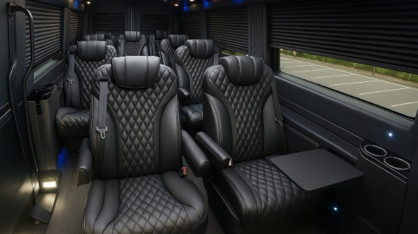 Interior of Charter Bus Company The Bronx's Sprinter Van Rental With Driver in The Bronx